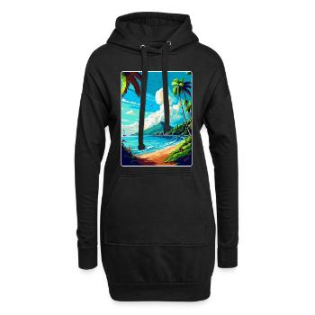 Martinique Caraïbes Vintage Voyage Affiche WPA Art - Sweat-shirt à capuche long Femme - noir - Devant