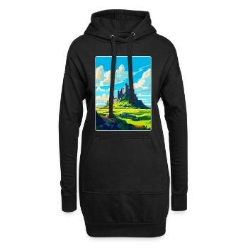Rock Of Cashel Irlande Royaume-Uni Affiche De Voyage Vintage - Sweat-shirt à capuche long Femme - noir - Devant