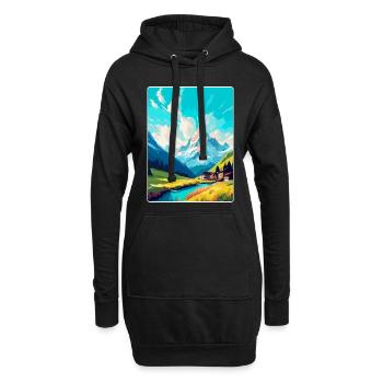Lech Österreich Vintage Reiseplakat WPA Souvenir - Hoodie-Kleid - Schwarz - Vorne
