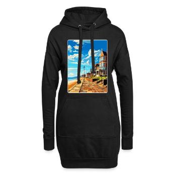 Herne Bay Angleterre Royaume-Uni Affiche de voyage vintage WPA Art - Sweat-shirt à capuche long Femme - noir - Devant