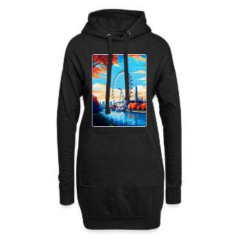 London Eye England Uk Vintage Reiseposter WPA - Hoodie-Kleid - Schwarz - Vorne