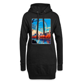London Eye England Uk Vintage Reiseposter WPA - Hoodie-Kleid - Schwarz - Vorne
