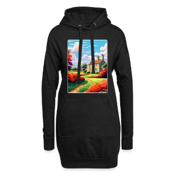 Cotswolds Angleterre Royaume-Uni Affiche de voyage vintage WPA Art - Sweat-shirt à capuche long Femme - noir - Devant