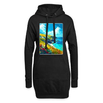 Cornouailles Angleterre Royaume-Uni Affiche de voyage vintage souvenir - Sweat-shirt à capuche long Femme - noir - Devant