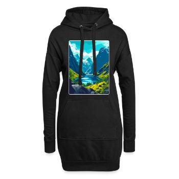 Die Fjorde Norwegen Vintage Reiseplakat Souvenir - Hoodie-Kleid - Schwarz - Vorne