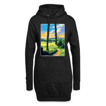 Cotswolds Angleterre Royaume-Uni Affiche de voyage vintage WPA Art - Sweat-shirt à capuche long Femme - noir - Devant