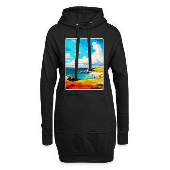 Shetland Écosse Royaume-Uni Affiche de voyage vintage WPA Art - Sweat-shirt à capuche long Femme - noir - Devant