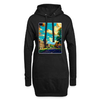 Greenwich Londres Angleterre Royaume-Uni Affiche de voyage vintage - Sweat-shirt à capuche long Femme - noir - Devant