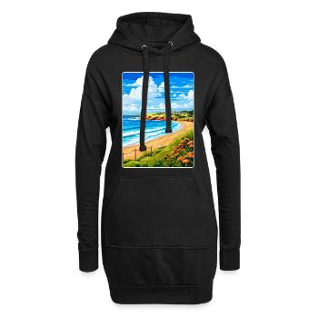 Carbis Bay Cornouailles Angleterre Royaume-Uni Affiche de voyage WPA - Sweat-shirt à capuche long Femme - noir - Devant