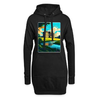 Lyme Park Angleterre Royaume-Uni Affiche de voyage vintage WPA Art - Sweat-shirt à capuche long Femme - noir - Devant