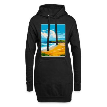 Whitesands Bay Pembrokeshire Coast Affiche de voyage - Sweat-shirt à capuche long Femme - noir - Devant