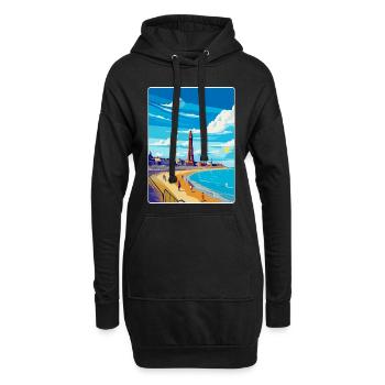 Blackpool Uk Vintage Reiseposter WPA Souvenir - Hoodie-Kleid - Schwarz - Vorne