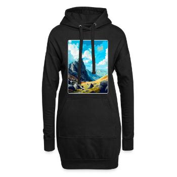 Glyder Fach Pays de Galles Royaume-Uni Affiche de voyage vintage WPA Art - Sweat-shirt à capuche long Femme - noir - Devant