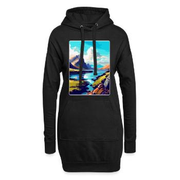 Île de Skye Écosse Royaume-Uni Affiche de voyage souvenir - Sweat-shirt à capuche long Femme - noir - Devant
