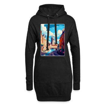 Exeter England Uk Vintage Reiseposter Souvenir - Hoodie-Kleid - Schwarz - Vorne