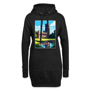 Fountains Abbey North Yorkshire Reiseposter WPA - Hoodie-Kleid - Schwarz - Vorne