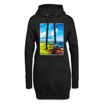 Île de Muck Écosse Royaume-Uni Affiche de voyage souvenir - Sweat-shirt à capuche long Femme - noir - Devant