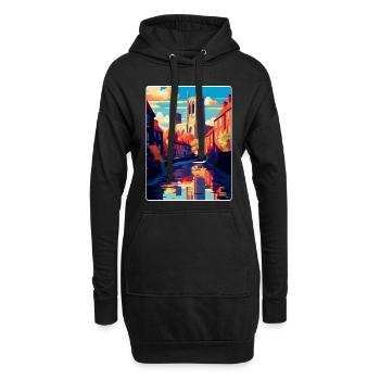 Durham Angleterre Royaume-Uni Affiche de voyage vintage souvenir - Sweat-shirt à capuche long Femme - noir - Devant