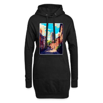 Ludlow England Uk Vintage Reiseposter Souvenir - Hoodie-Kleid - Schwarz - Vorne