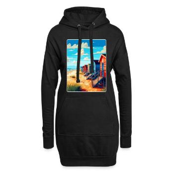 Wells à côté de la mer Angleterre Royaume-Uni Affiche de voyage WPA - Sweat-shirt à capuche long Femme - noir - Devant