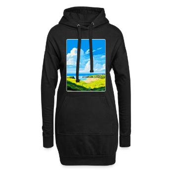 Crantock Cornouailles Angleterre Royaume-Uni Affiche de voyage WPA - Sweat-shirt à capuche long Femme - noir - Devant