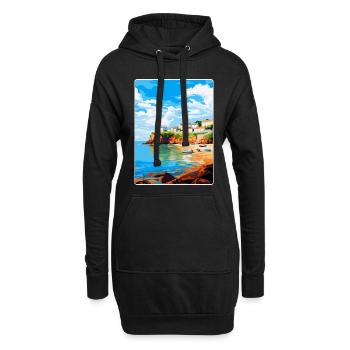 Portscatho Cornouailles Angleterre Royaume-Uni Affiche de voyage WPA - Sweat-shirt à capuche long Femme - noir - Devant