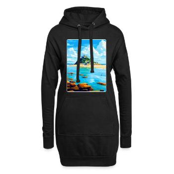 Marazion Cornouailles Angleterre Royaume-Uni Affiche de voyage WPA - Sweat-shirt à capuche long Femme - noir - Devant