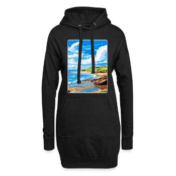 Bude, Cornouailles, Angleterre, Royaume-Uni, Affiche de voyage, Souvenir - Sweat-shirt à capuche long Femme - noir - Devant