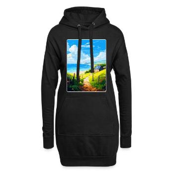 Lamorna Cornouailles Angleterre Royaume-Uni Affiche de voyage souvenir - Sweat-shirt à capuche long Femme - noir - Devant