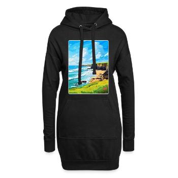 Bude, Cornouailles, Angleterre, Royaume-Uni, Affiche de voyage, Souvenir - Sweat-shirt à capuche long Femme - noir - Devant