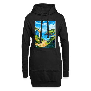 Cadgwith Cornouailles Angleterre Royaume-Uni Affiche de voyage WPA - Sweat-shirt à capuche long Femme - noir - Devant