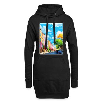 Notting Hill Londres Angleterre Royaume-Uni Affiche de voyage WPA - Sweat-shirt à capuche long Femme - noir - Devant