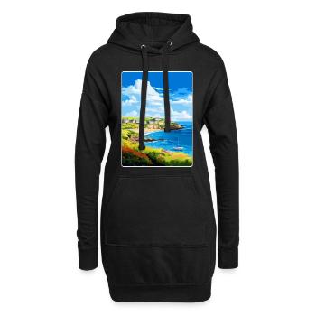 Coverack Cornouailles Angleterre Royaume-Uni Affiche de voyage WPA - Sweat-shirt à capuche long Femme - noir - Devant