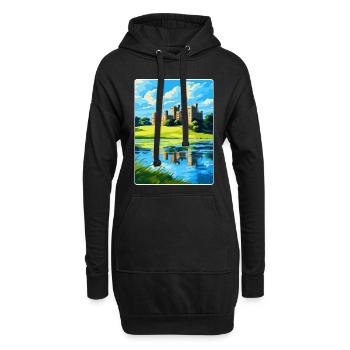 Château de Leeds Angleterre Royaume-Uni Affiche de voyage Souvenir WPA - Sweat-shirt à capuche long Femme - noir - Devant