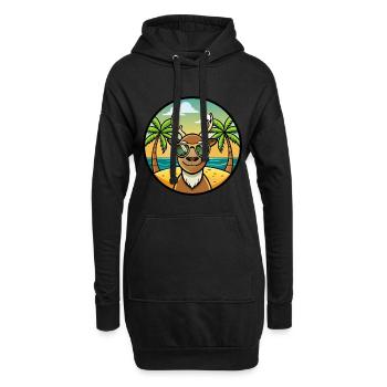 Hirsch Lustige Cartoon Sommer Strand Sonnenbrille Aufkleber - Hoodie-Kleid - Schwarz - Vorne