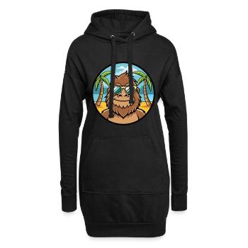 Bigfoot Lustige Cartoon Sommer Strand Sonnenbrille Cool - Hoodie-Kleid - Schwarz - Vorne