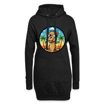 Kamel Lustige Cartoon Sommer Strand Sonnenbrille Cool - Hoodie-Kleid - Schwarz - Vorne
