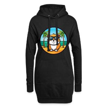 Meerschweinchen Lustige Cartoon Sommer Strand Sonnenbrille - Hoodie-Kleid - Schwarz - Vorne