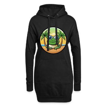 Frosch Lustige Cartoon Sommer Strand Sonnenbrille Aufkleber - Hoodie-Kleid - Schwarz - Vorne