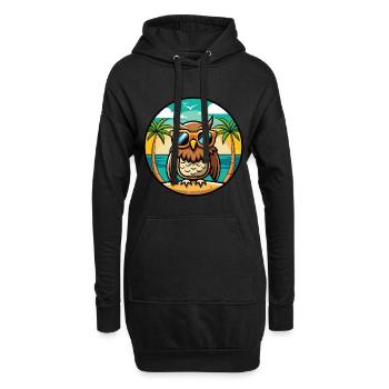 Eule Lustige Cartoon Sommer Strand Sonnenbrille Aufkleber - Hoodie-Kleid - Schwarz - Vorne
