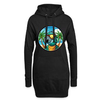 Perroquet Drôle Dessin Animé Plage Été Lunettes De Soleil Cool - Sweat-shirt à capuche long Femme - noir - Devant