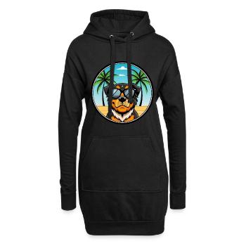 Lunettes de soleil Rottweiler Dog Cartoon Summer Beach - Sweat-shirt à capuche long Femme - noir - Devant
