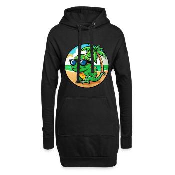 Chamäleon Lustige Cartoon Sommer Strand Sonnenbrille - Hoodie-Kleid - Schwarz - Vorne