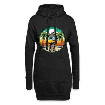 Emu Lustige Cartoon Sommer Strand Sonnenbrille Aufkleber - Hoodie-Kleid - Schwarz - Vorne