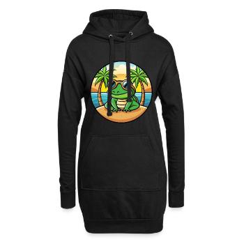 Frosch Lustige Cartoon Sommer Strand Sonnenbrille Aufkleber - Hoodie-Kleid - Schwarz - Vorne