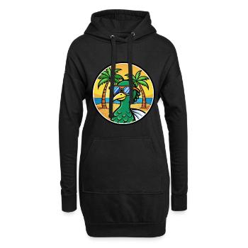 Pfau Lustige Cartoon Sommer Strand Sonnenbrille Cool - Hoodie-Kleid - Schwarz - Vorne