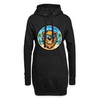 Löwe Lustige Cartoon Sommer Strand Sonnenbrille Aufkleber - Hoodie-Kleid - Schwarz - Vorne