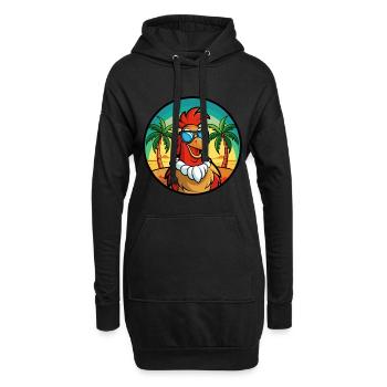 Hahn Lustige Cartoon Sommer Strand Sonnenbrille Cool - Hoodie-Kleid - Schwarz - Vorne