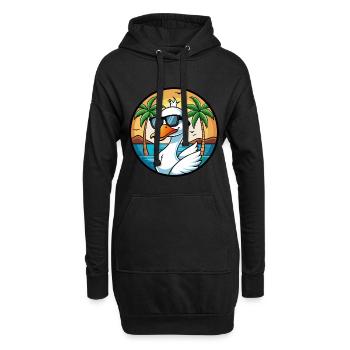 Schwan Lustige Cartoon Sommer Strand Sonnenbrille Aufkleber - Hoodie-Kleid - Schwarz - Vorne