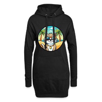 Ragamuffin Lunettes de soleil de dessin animé de race de chat plage - Sweat-shirt à capuche long Femme - noir - Devant